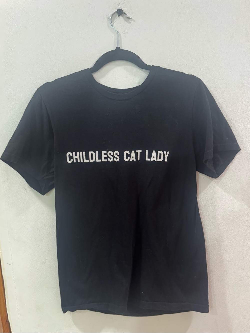 Childless Cat Lady Graphic T-Shirt Black Gildan Softstyle Small